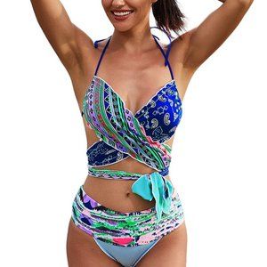 Cali Chic Women's Swimsuit Celebrity Blue Bohemian